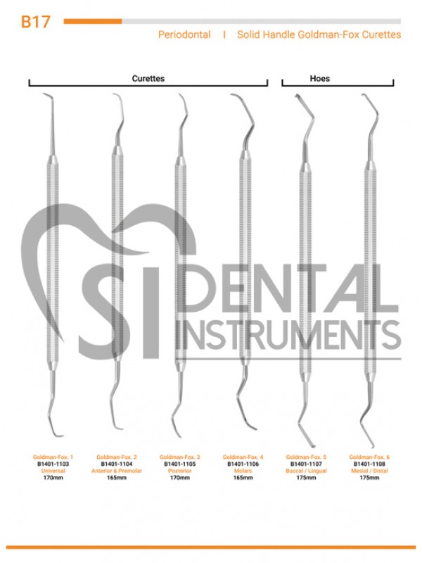 Solid Handle Goldman-Fox Curettes