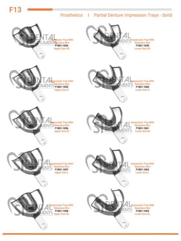 Partial Denture Impression Trays- Solid 