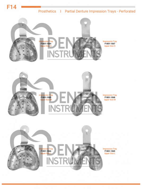 Partial Denture Impression Trays- Preforated 