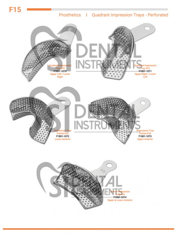 Quadrant  Impression Trays- Preforated 